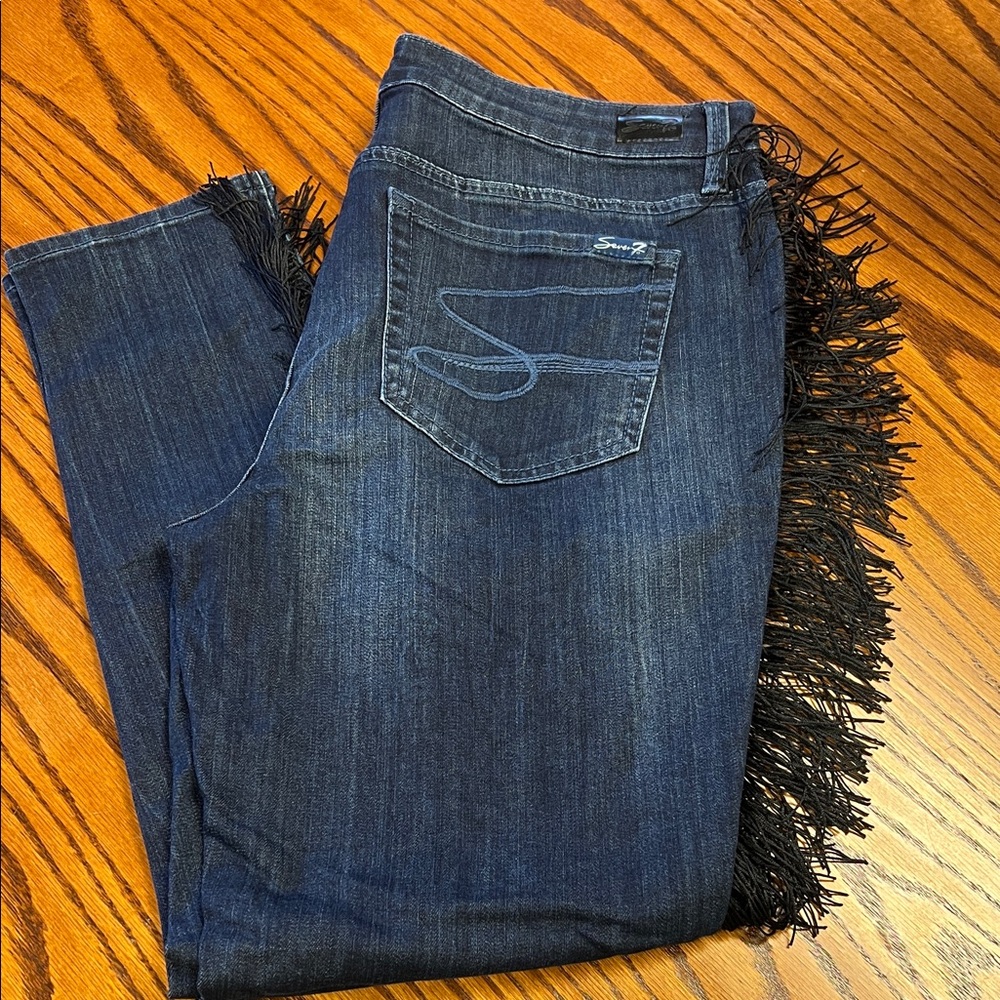 Seven7 Jeans with Black Fringe